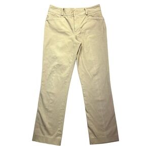 Lauren Ralph Lauren Petite Khaki Pants Straight Leg Cotton Blend 8P Fits 28"
